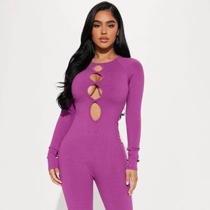 Sexy Purple bandage jumpsuit
